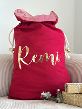 Load image into Gallery viewer, Customised red santa sack