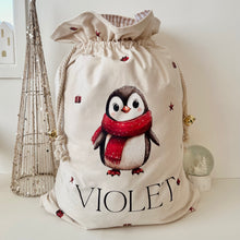 Load image into Gallery viewer, Personalised Christmas Sack // Scandinavian Style Penguin