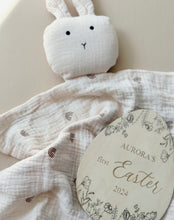 Load image into Gallery viewer, Muslin Bunny Soothing Baby Towel // Rainbow Pattern