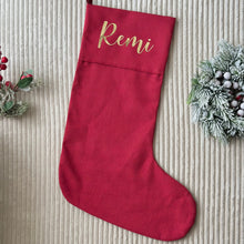 Load image into Gallery viewer, Personalised Christmas Stocking / Red