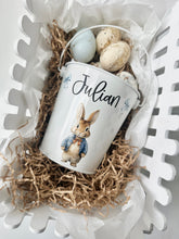 Load image into Gallery viewer, Personalised easter bucket // Blue bunny