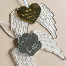 Load image into Gallery viewer, Angel wing paw Christmas Ornament // personalised