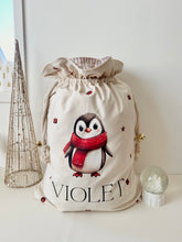 Load image into Gallery viewer, Personalised Christmas Sack // Scandinavian Style Penguin