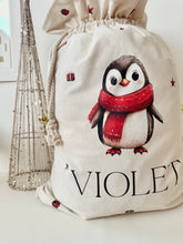 Load image into Gallery viewer, Personalised Christmas Sack // Scandinavian Style Penguin