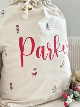 Load image into Gallery viewer, Personalised santa sack // Christmas icons melody