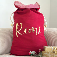 Load image into Gallery viewer, Customised red santa sack