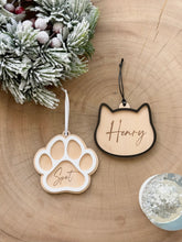 Load image into Gallery viewer, Dog paw personalised ornament