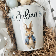 Load image into Gallery viewer, Personalised easter bucket // Blue bunny