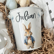 Load image into Gallery viewer, Personalised easter bucket // Blue bunny
