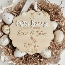 Load image into Gallery viewer, Easter Bunny Please Stop Here // Personalised // Wooden