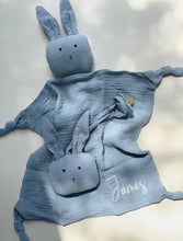 Load image into Gallery viewer, Muslin Bunny Soothing Baby Towel // Personalised