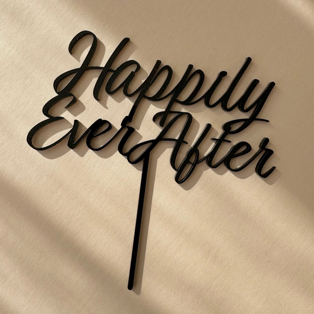 Happily ever after Cake topper // wedding Acrylic cake topper