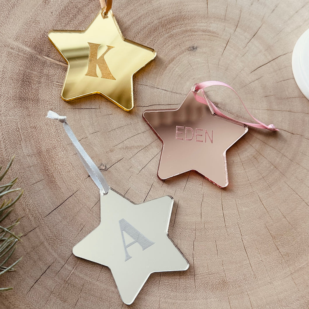 Personalised letter ornament // mini // Star ornament