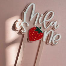 Load image into Gallery viewer, Strawberry Cake Topper // Personalisable
