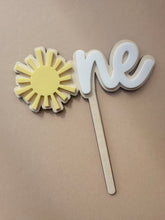 Load image into Gallery viewer, TWO Sun Cake Topper // Acrylic // Personalised
