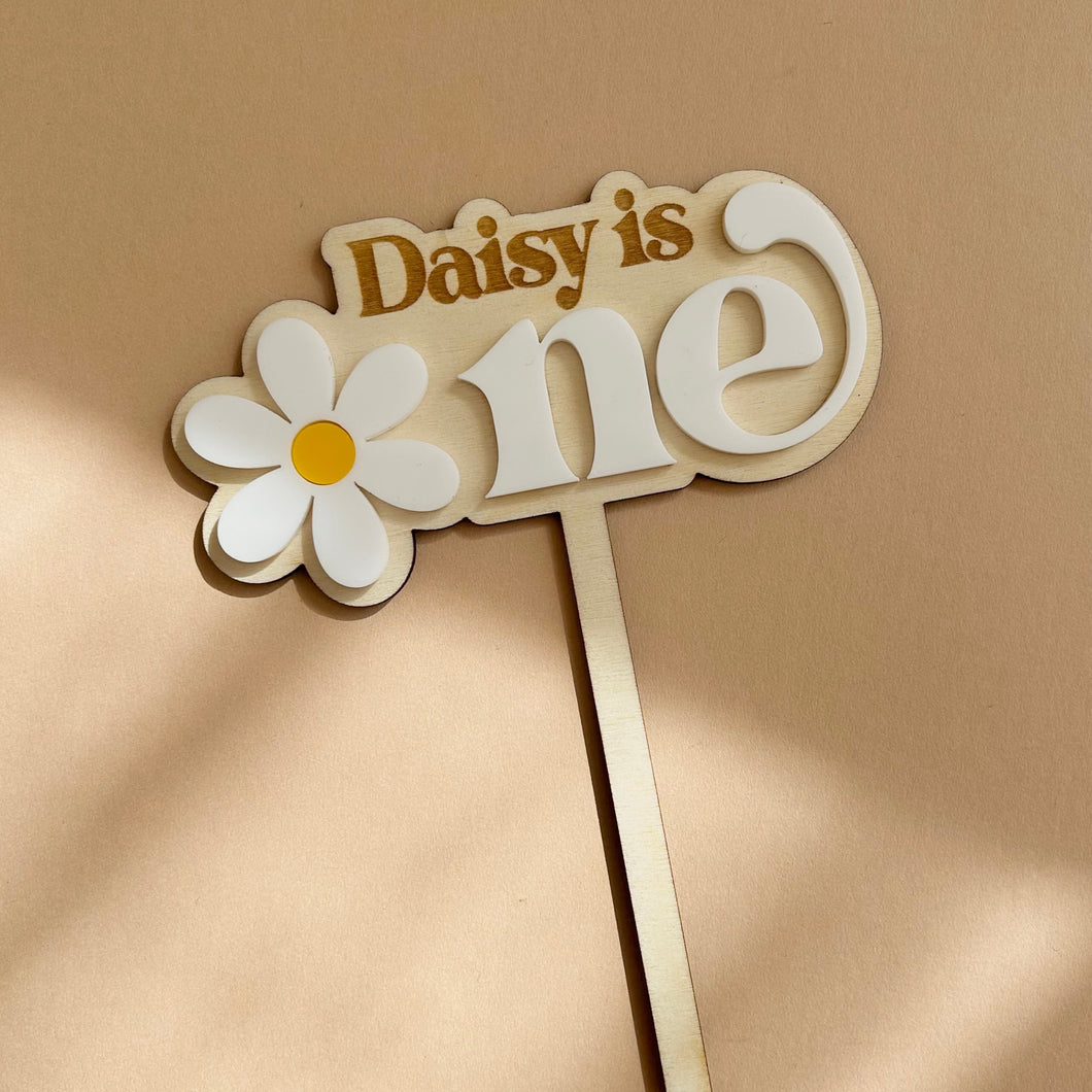 Personalised age ONE Daisy Cake Topper // ONE cake topper