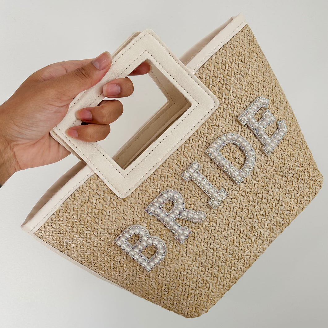 BRIDE woven hand bag // Hens party accessory