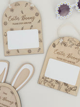 Load image into Gallery viewer, Easter Bunny Stop here sign  // Easter Decoration // TWO DESIGN OPTIONS
