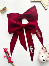 Load image into Gallery viewer, Personalised Velvet Bows // Christmas hair accessories
