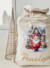 Load image into Gallery viewer, Personalised Santa Sack //  Santa’s winter Christmas // christmas Sack
