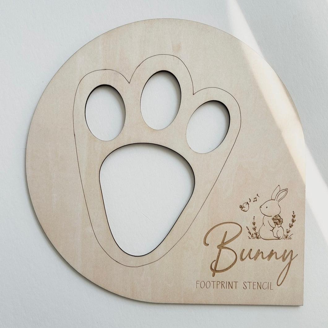 Bunny Footprint Stencil // Easter Decoration / Easter Basket Filler