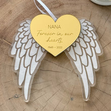 Load image into Gallery viewer, Angel wing Christmas Ornament // personalised
