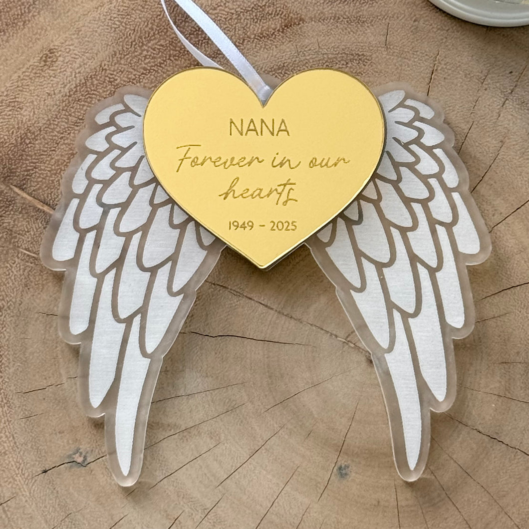 Angel wing Christmas Ornament // personalised
