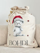 Load image into Gallery viewer, Personalised christmas sack // Christmas white bear
