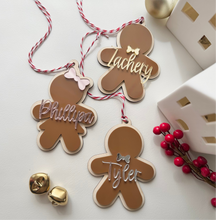 Load image into Gallery viewer, Gingerbread personalised ornament // Christmas gift tag
