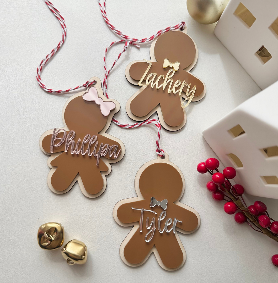 Gingerbread personalised ornament // Christmas gift tag