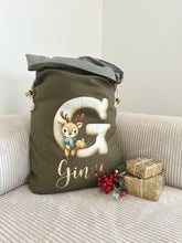 Load image into Gallery viewer, Personalised santa sack // Green christmas sack
