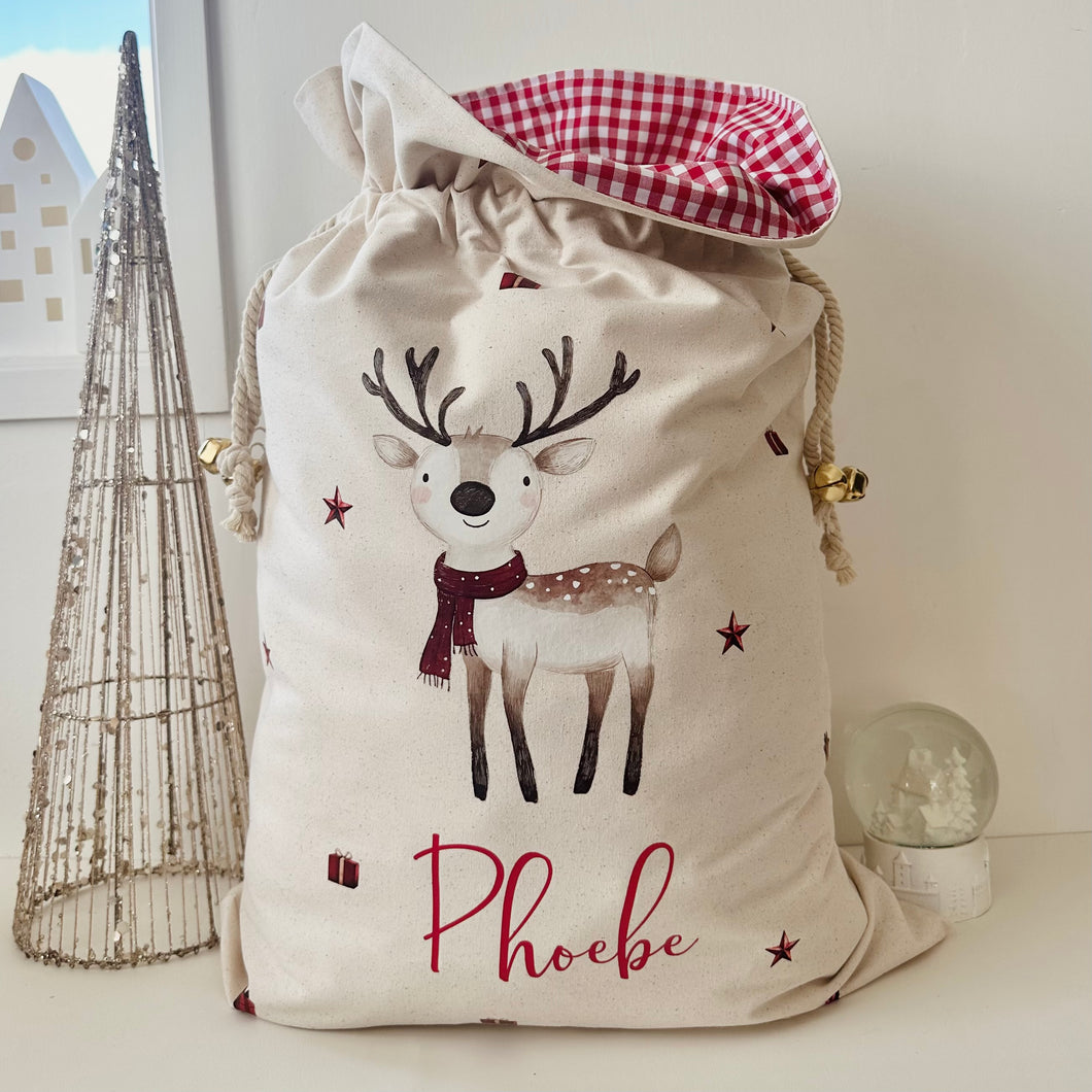 Personalised Christmas Sack // Scandinavian Style Reindeer