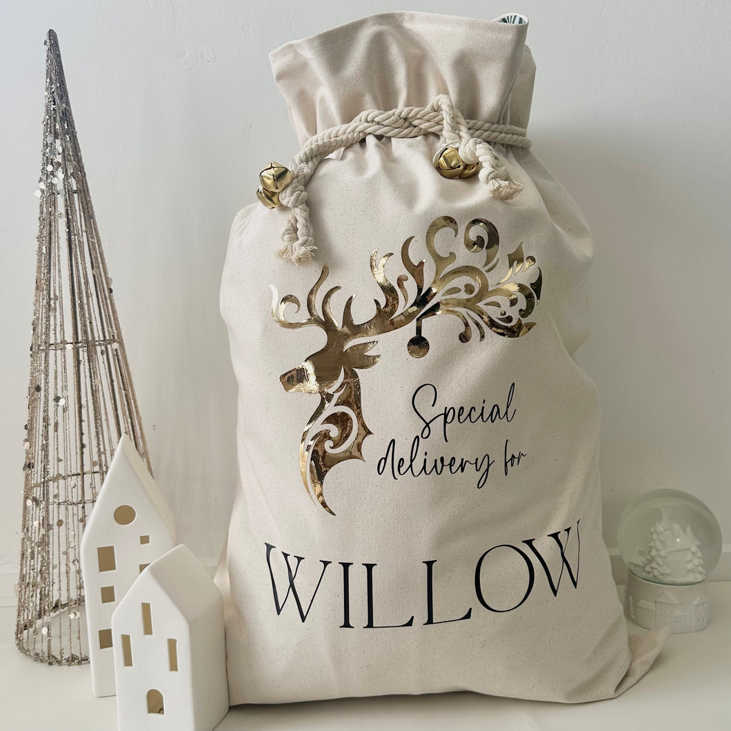 Personalised Santa Sack // Mystical Reindeer