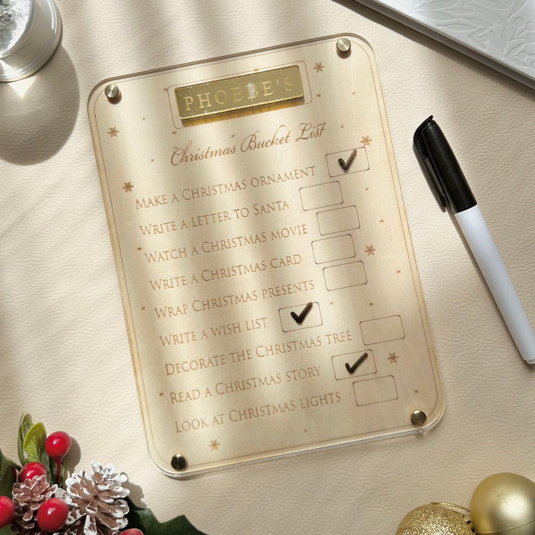 Christmas Bucket list board // Personalised