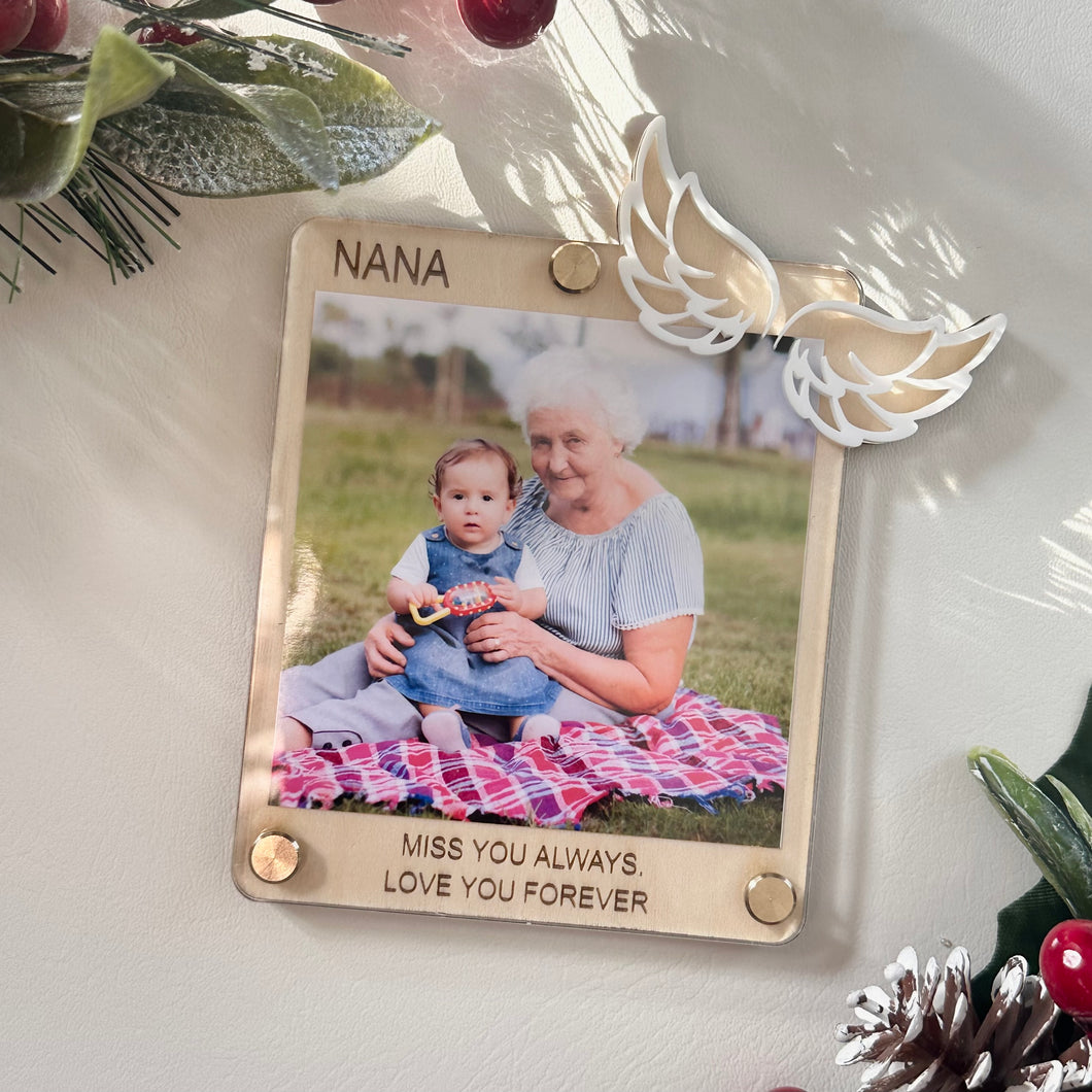 Personalised angel wing picture magnet // Photo magnet