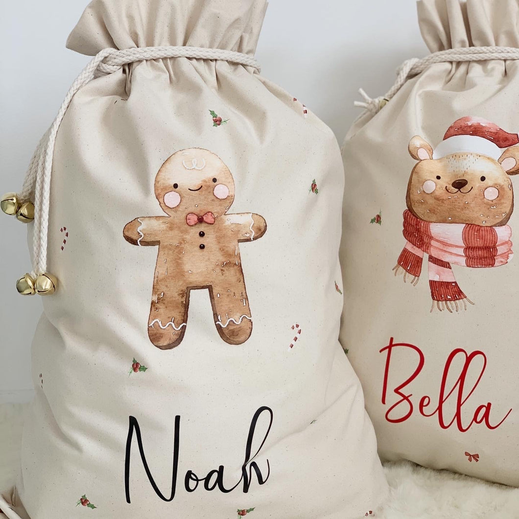 Personalised Santa Sack // Gingerbread