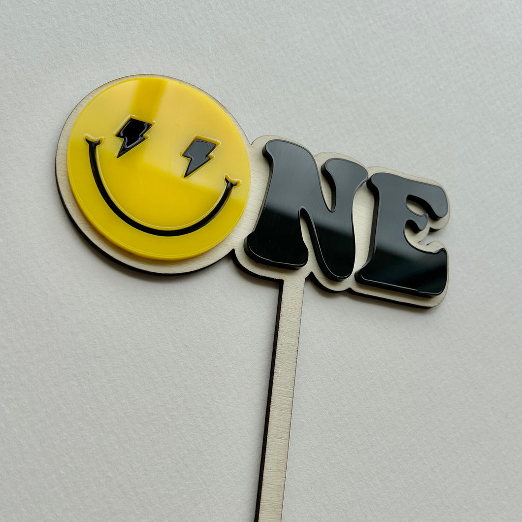 ONE Cake Topper // Smiley face