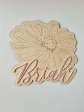 Load image into Gallery viewer, Personalised floral wall plaque // Personalised Kids room Decor //
