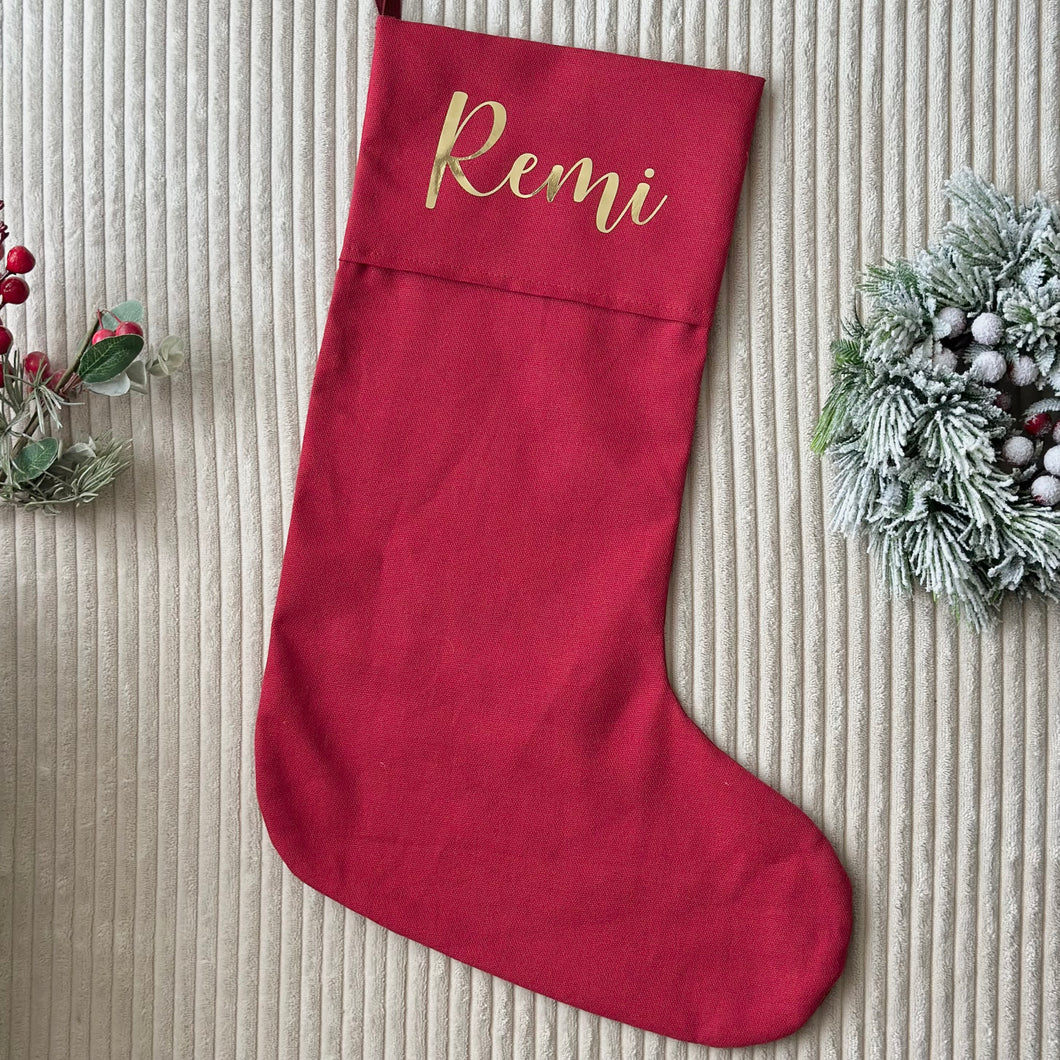 Personalised Christmas Stocking / Red