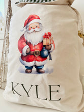 Load image into Gallery viewer, Personalised Santa Sack // Watercolour Santa Claus
