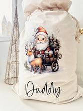 Load image into Gallery viewer, Personalised Santa Sack // Mystical Santa &amp; his trusty companion // christmas Sack
