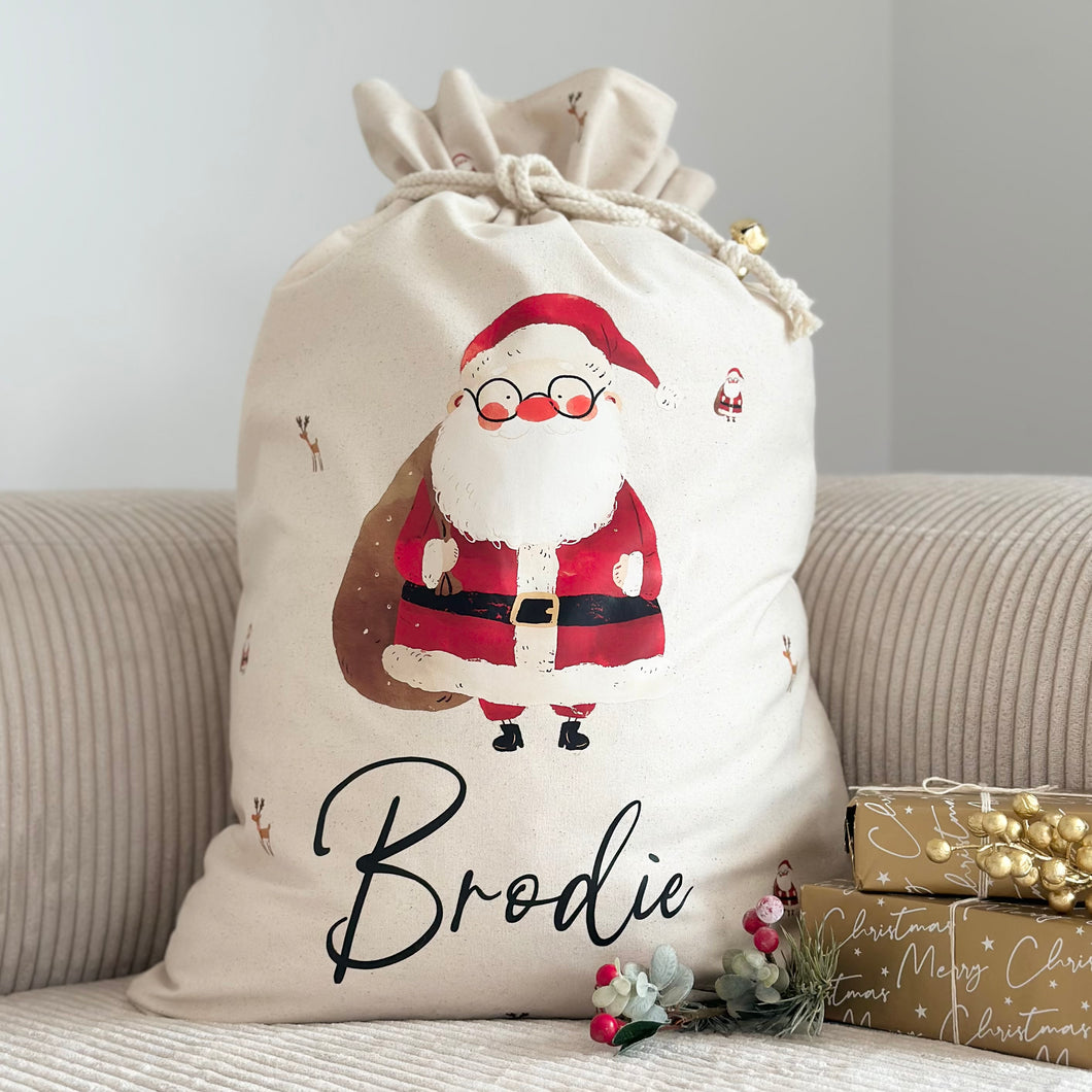 Personalised christmas sack // Quirky Santa