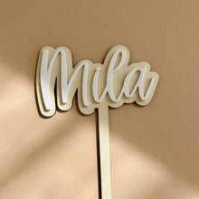 Load image into Gallery viewer, Personalised Name Cake Topper // 2 layer cake topper
