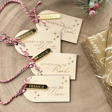 Load image into Gallery viewer, Want, Need, Read, Wear Gift tag set // Personalised Christmas gift tags
