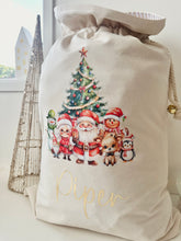 Load image into Gallery viewer, Personalised Santa Sack // Watercolour Family Christmas
