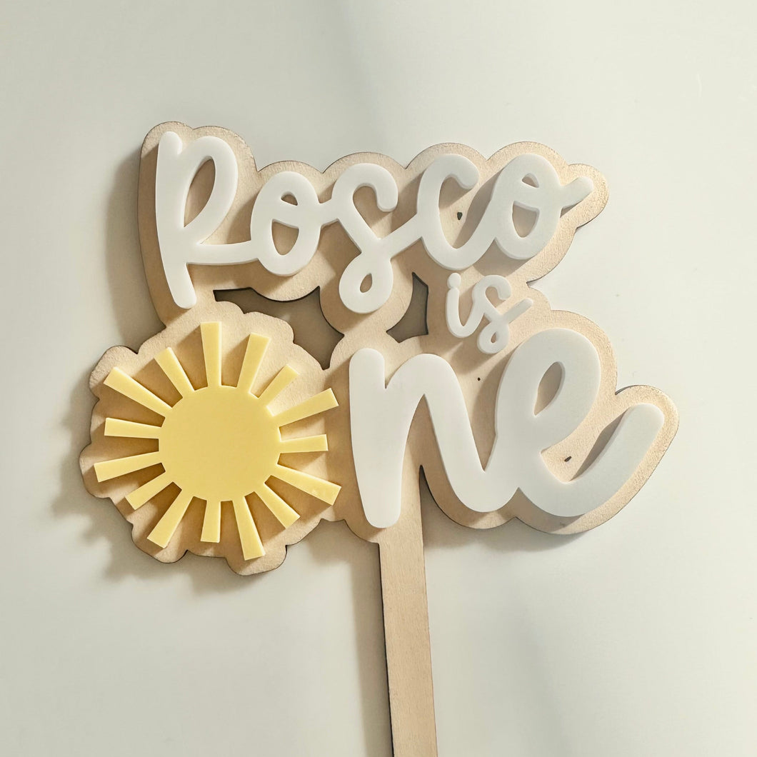 Sun Cake Topper // personalised Cake Topper