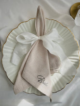 Load image into Gallery viewer, WHITE personalised napkins // Wedding Decor
