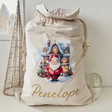 Load image into Gallery viewer, Personalised Santa Sack //  Santa’s winter Christmas // christmas Sack
