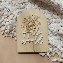 Load image into Gallery viewer, Hello world announcement disc // New Born plaque
