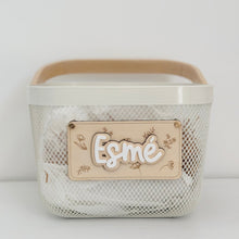 Load image into Gallery viewer, Personalised Basket // Storage Basket // Customise your own Plaque
